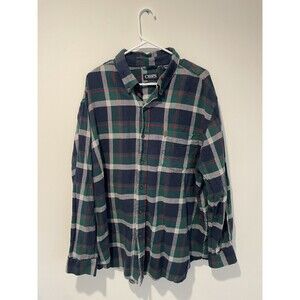 Chaps‎ Performance Plaid Flannel Shirt 100% Cotton Blue, Red, Green Men’s Sz 2XB